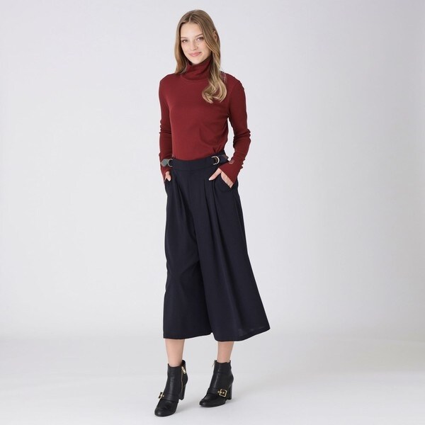 新品未使用♡ ブルーレーベルクレストブリッジ　ガウチョパンツ　ネイビー　36 強撚2WAYストレッチガウチョパンツ | ブルーレーベル・クレスト