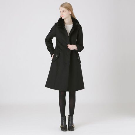 ファインウールダブルメルトンスタンドカラーコート | ブルーレーベル  