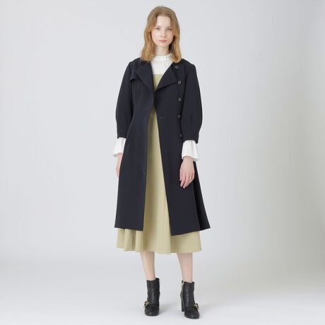 Blue Lab:EZUMi】ダブルクロスジョーゼットドレスコート | ブルー  