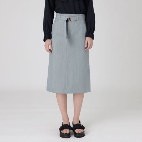 ハーブカラーシャンブレーツイルIラインスカート | ブルーレーベル  