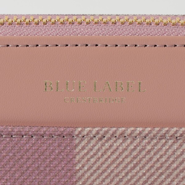 美品】BLUELABEL クレストブリッジチェックPVC長財布+solidarischer