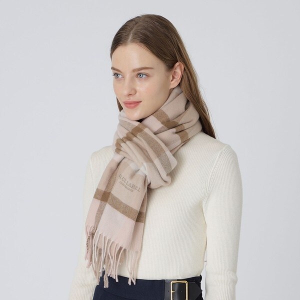 クレストブリッジチェックウォッシャブルカシミヤストール