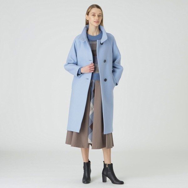 シャルムビーバーダブルクロススタンドカラーコート | ブルーレーベル