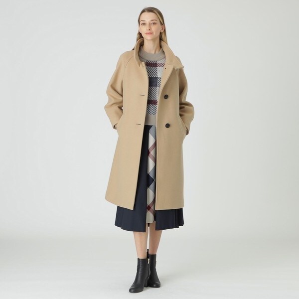 シャルムビーバーダブルクロススタンドカラーコート | ブルーレーベル