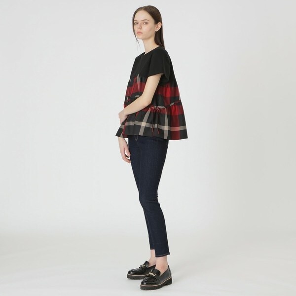 コンパクトクリアーポンチクレストブリッジチェックティアードカットソー コンパクトクリアーポンチクレストブリッジチェックティアード