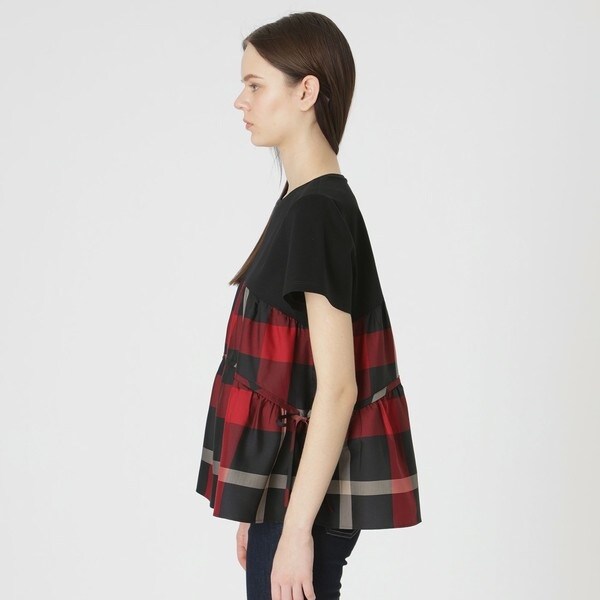 コンパクトクリアーポンチクレストブリッジチェックティアードカットソー コンパクトクリアーポンチクレストブリッジチェックティアード