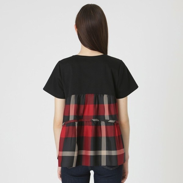 コンパクトクリアーポンチクレストブリッジチェックティアードカットソー コンパクトクリアーポンチクレストブリッジチェックティアード