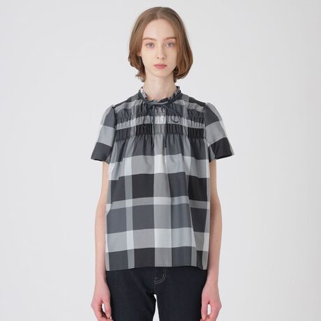 クレストブリッジチェッククロッシングツイルシャーリング 