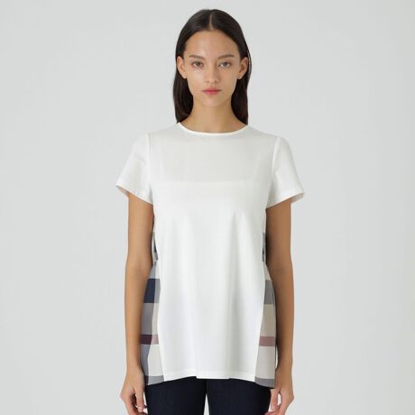 一部店舗限定】ソフトハイゲージポンチティアードトップス | ブルー  