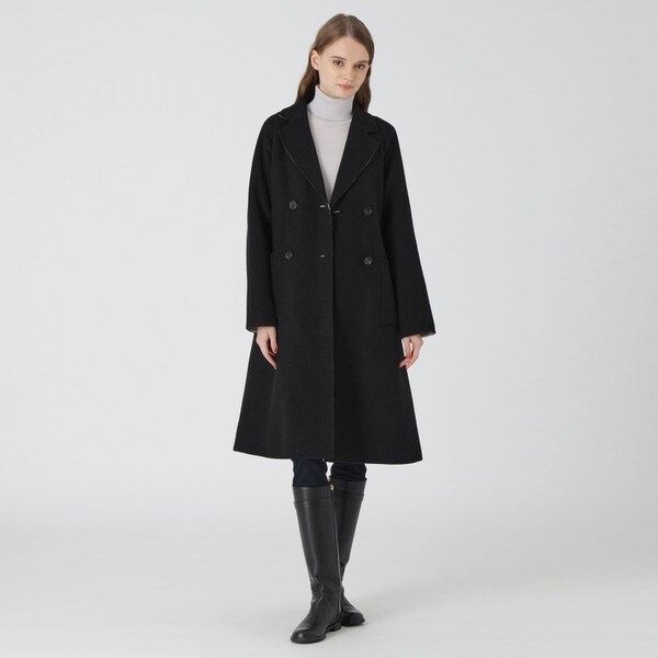 クレストブリッジチェックトーナルリバーフェイスロングコート