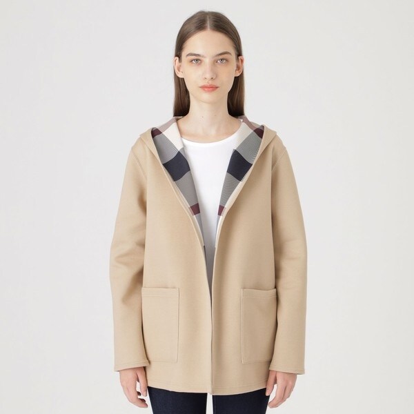 ブルーレーベルクレストブリッジ　チェック柄　キャメル　リバーシブルポンチョコート BLUE LABEL CRESTBRIDGE（ブルーレーベルクレストブリッジ