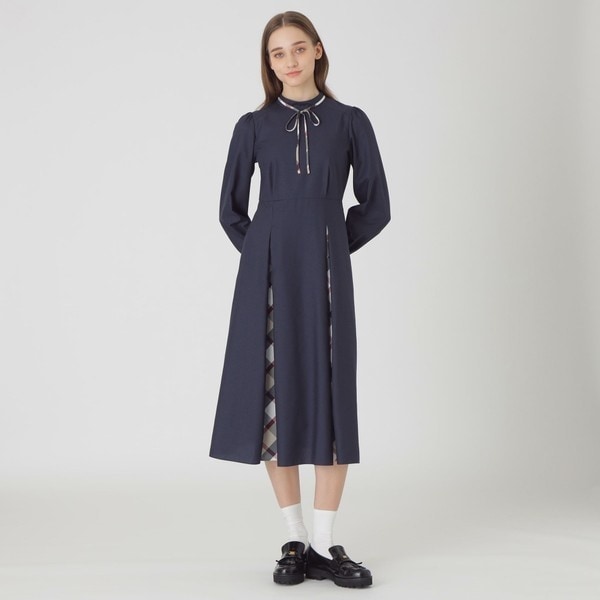 クレストブリッジチェックライトクロッシングツイル切替ドレス 新品 BLUE LABEL / BLACK LABEL CRESTBRIDGE｜クレストブリッジ