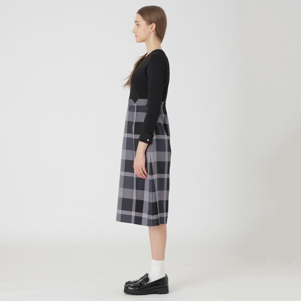 美品 ブルーレーベルクレストブリッジ チェッククロッシングビエラドッキングドレス クレストブリッジチェッククロッシングビエラドッキングドレス｜ブルー