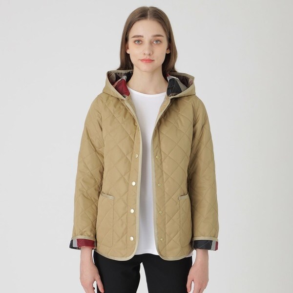 一部店舗限定】クレストブリッジチェックキルティングコート | ブルー