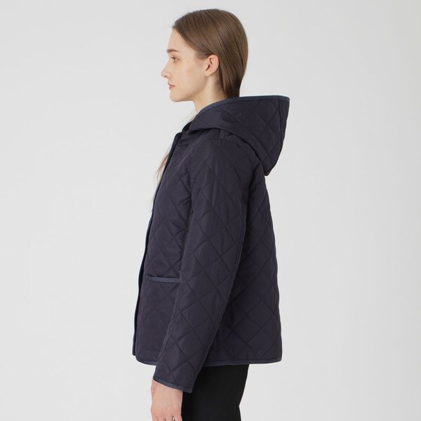 一部店舗限定】クレストブリッジチェックキルティングコート | ブルー