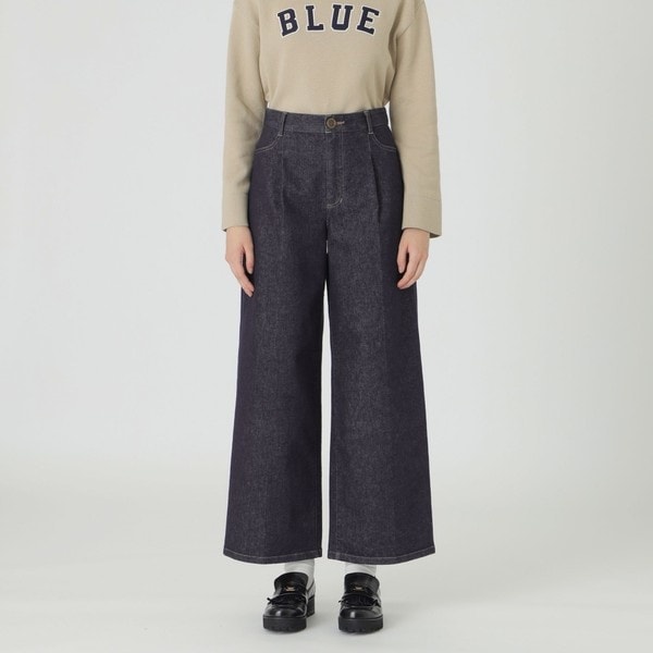 デパート 送料無料 デニムワイドパンツ ブルーレーベル・クレストブリッジ(BLUE | パンツ