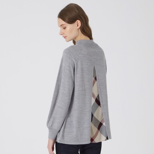 美品★BLUE LABEL CRESTBRIDGE ウールアクリルブレンドニット 一部店舗限定】ウールアクリルブレンドニットプルオーバー | ブルー