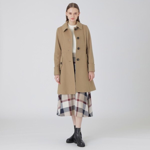 【期間限定値下げ】BURBERRY ブルーレーベル ノーカラーコート ピンク 期間限定値下げ】BURBERRY ブルーレーベル ノーカラーコート ピンク