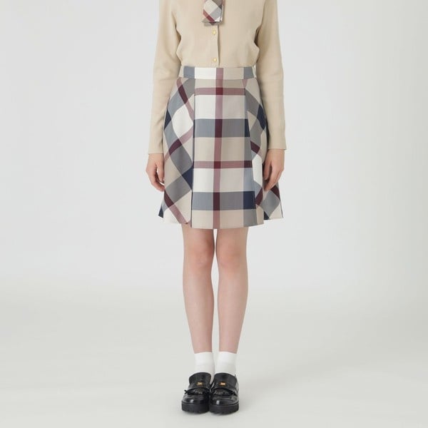 BURBERRY CRESTBRIDGE トレンチスカート　紺×ブルーチェック BURBERRY CRESTBRIDGE トレンチスカート 紺×ブルーチェック