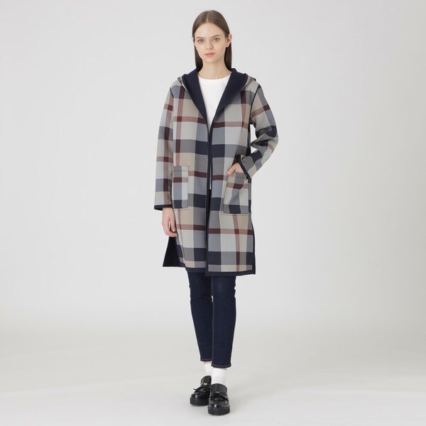 クレストブリッジチェックリバーシブルダンボールコーディガン