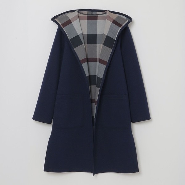 クレストブリッジチェックリバーシブルダンボールコーディガン