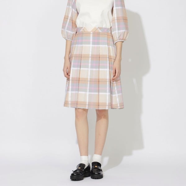クレストブリッジチェックリバーシブルスカート | ブルー