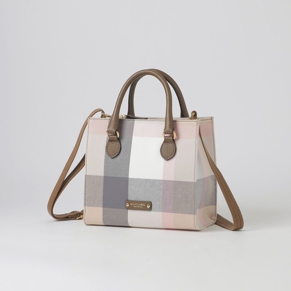 クレストブリッジチェックキャンバススクエアミニトート