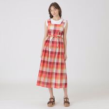 コットンリネンチェックドレス | ブルーレーベル・クレストブリッジ 