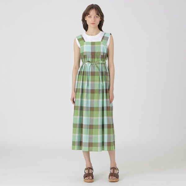 クレストブリッジチェックライトクロッシングツイル切替ドレス 新品 BLUE LABEL / BLACK LABEL CRESTBRIDGE｜クレストブリッジ