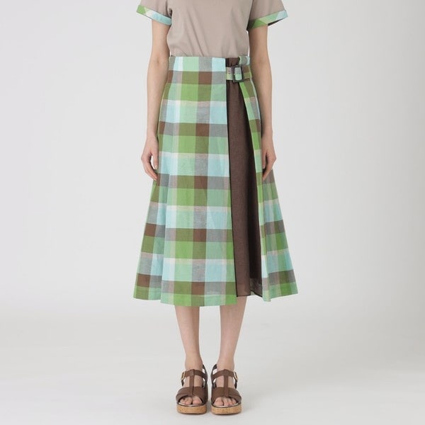 一部店舗限定】クレストブリッジチェックロングフレアスカート