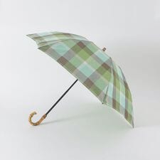 クレストブリッジチェックコットンリネン折り畳み傘