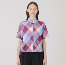 クレストブリッジチェックカラミクロスシャツ | ブルーレーベル 