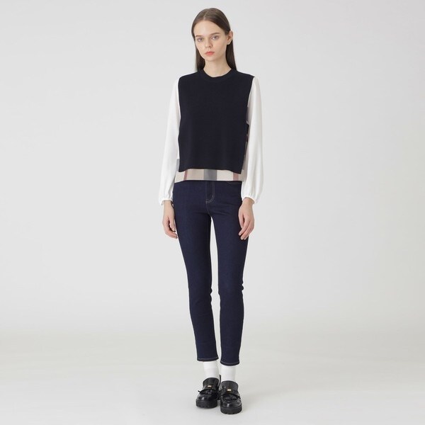 一部店舗限定】ハイストレッチクリアデニムスキニーパンツ | ブルー