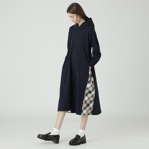 一部店舗限定】ベーシック裏毛フードワンピース | ブルーレーベル