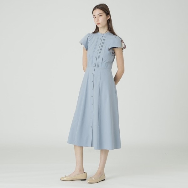 クレストブリッジチェックウールビエラワンピース | ブルー