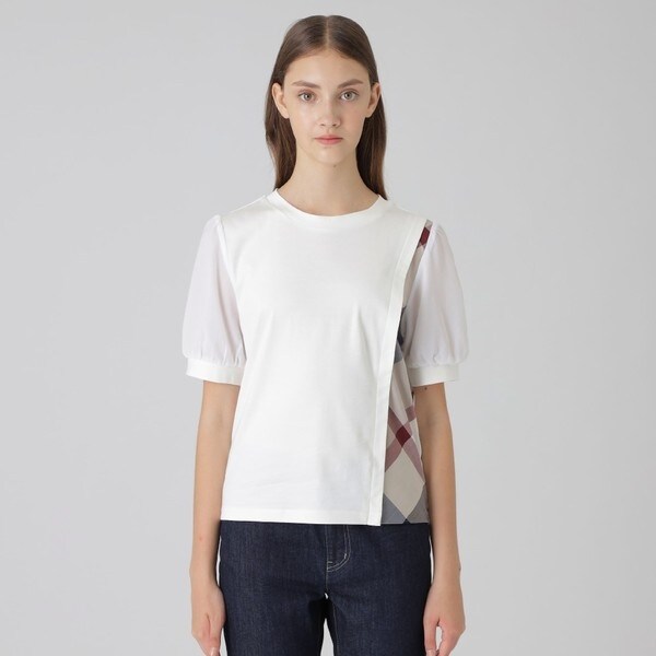 完売品新品・未使用タグ付き　クレストブリッジコンパクトピマスムースコンビTシャツ コンパクトピマスムースコンビTシャツ | ブルーレーベル・クレスト