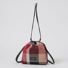 クレストブリッジチェックキャンバス巾着ショルダー