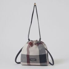 クレストブリッジチェックキャンバス巾着ショルダー