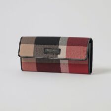 クレストブリッジチェックキャンバス長財布 | ブルーレーベル 