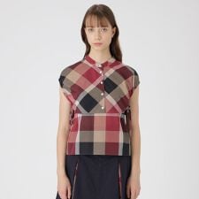 【接触冷感】【吸水速乾】クレストブリッジチェッククールドライブラウス
