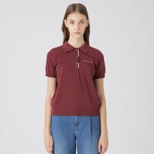 コットンナイロンニットポロ