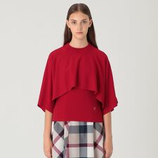 ドライレーヨンストレッチケープ付きニット