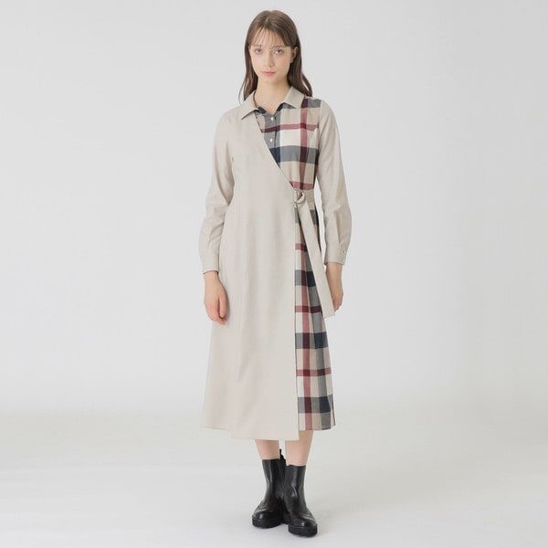 BURBERRY バーバリーブルーレーベル♦︎デニムコート♦︎ワンピース七分袖 白 BURBERRY バーバリーブルーレーベル♦︎デニムコート