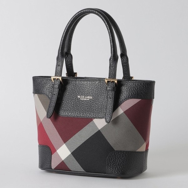 【現行品】ブルーレーベルクレストブリッジ　サイドポケットトート　チェック ブルーレーベルクレストブリッジ BLUE LABEL CRESTBRIDGE サイド