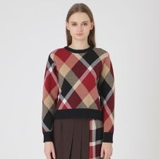 ブルーレーベル・クレストブリッジ(BLUE LABEL CRESTBRIDGE)のクレストブリッジチェックウーリージャカードプルオーバー