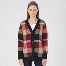 ブルーレーベル・クレストブリッジ(BLUE LABEL CRESTBRIDGE)のクレストブリッジチェックウーリージャカードカーディガン