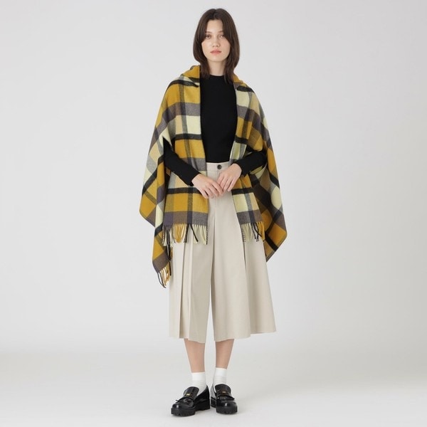 クレストブリッジチェックフード付きストール | ブルーレーベル