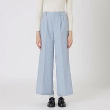 ウールブレンドサキソニーワイドパンツ