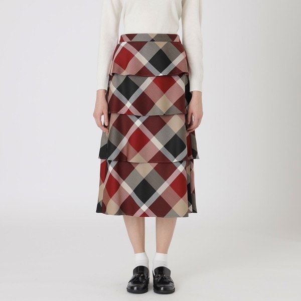 一部店舗限定】クレストブリッジチェック5WAYチュールスカート