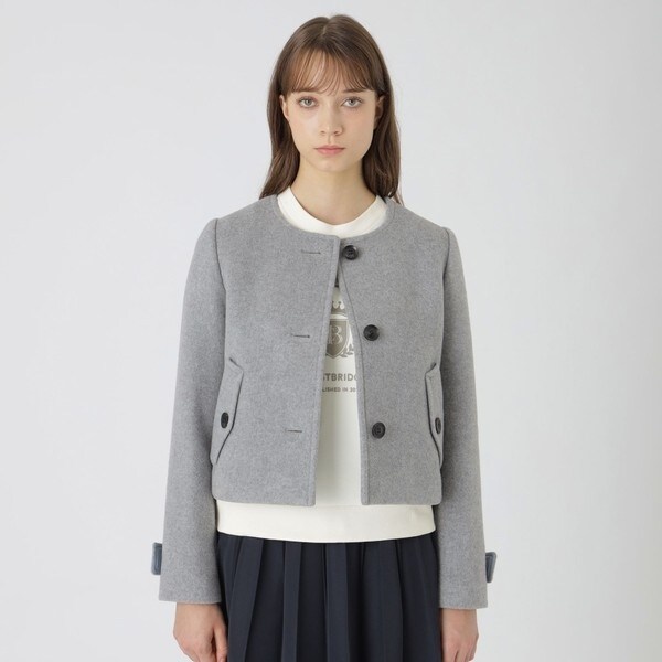 取扱店舗限定】クレストブリッジチェックリバーポリウールケープコート